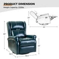 thumbnail image 4 of Faux Leather Recliner Manual Swivel Nursery Armchair Metal Base Wingback Home Living Room Turquoise, 4 of 8