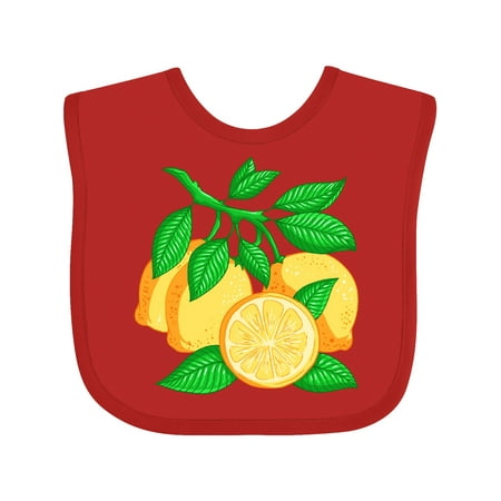 

Inktastic I Love Lemons with Lemon Tree Branch Illustration Boys or Girls Baby Bib