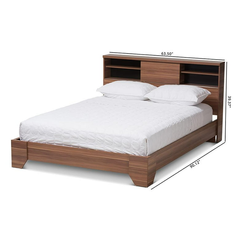 Baxton Studio Vanda Modern and Contemporary Two-Tone Walnut and Black Wood Queen Size Platform Bed Baxton Studio Vanda Modern and Contemporary Two-Tone Walnut and Black Wood Queen Size Platform Bed