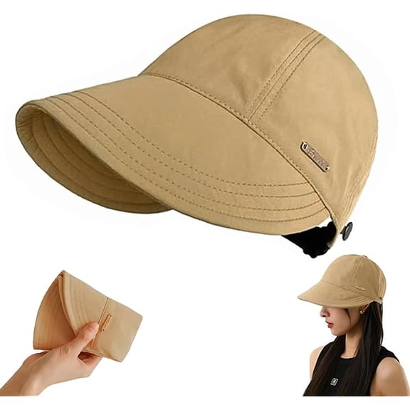 ]UPF 50 Womens Sun Hat UV Protection Hiking Fishing Hats Wide Brim Hat Adjustable Ponytail Packable Sun Cap