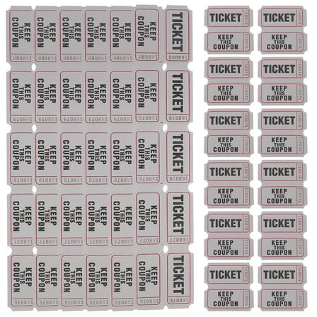 LOLIPPYY 100 Pieces Grey Carnival Tickets for Events, Games, and Participation - Rectangular Paper Rolls