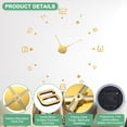 thumbnail image 2 of Uxcell 1-Pack Reloj de Pared 3D DIY, Reloj de Pared Sin Marco de 51" con 12 Números Espejo Autoadhesivos para el Hogar, Dorado, 2 of 6
