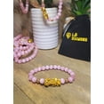 thumbnail image 4 of Pink Cat Eye Feng Shui Stretch Bracelet | 8mm Beaded Gift for Her, 4 of 5