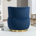 thumbnail image 3 of Tcbosik Swivel Accent Chair, Velvet Fabric Upholstered Chair, Small Barrel Armchair, Single Sofa Chair for Living Room, Bedroom, Navy, 3 of 11