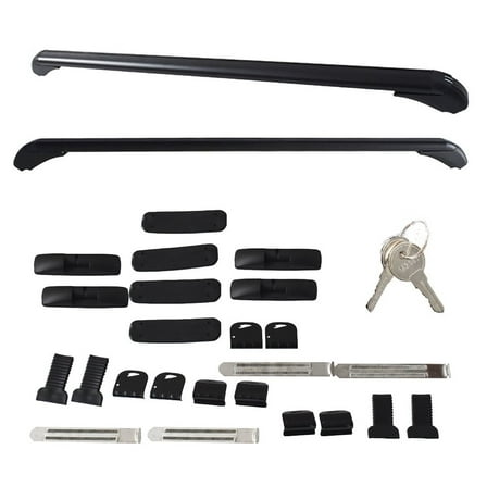 Labwork Universal 43.3in Aluminum Roof Luggage Rack Cross Bar Carrier Adjustable Window Frame - 110cm