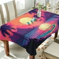 thumbnail image 4 of Mountain at Sunset Rectangle Tablecloth Waterproof Polyester Table Clothative Stain Resistant & Wrinkle Resistant Washable Table Cover for Dining Table/Party/Camping 60x60 Inch Decor Gift, 4 of 7
