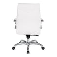 thumbnail image 4 of Fauteuil de Direction de Luxe à Dossier Mi-Haut en Similicuir Dillon Blanc Neige, 4 of 7
