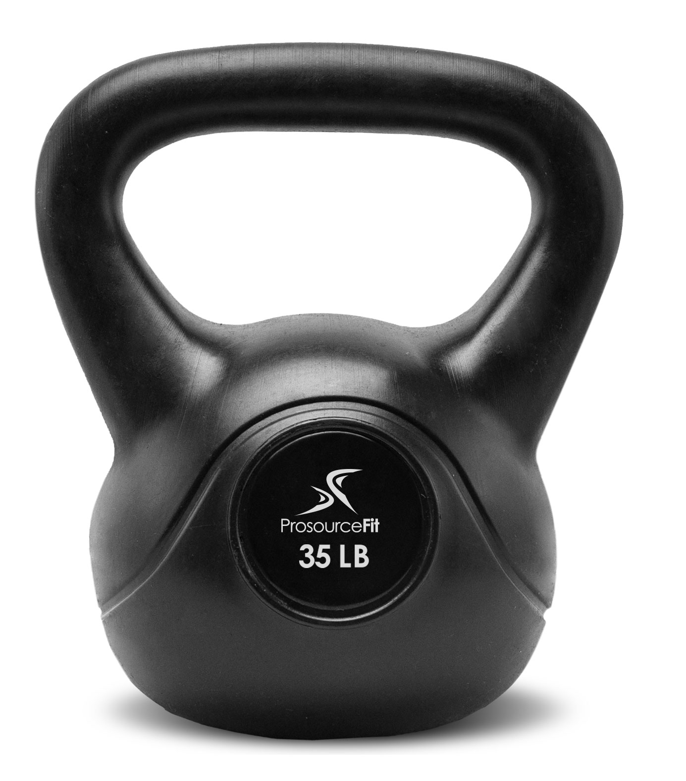 ProsourceFit Vinyl Coated Cast Iron Kettlebells 35 lb. with Extra Large Handles for Home and Gym