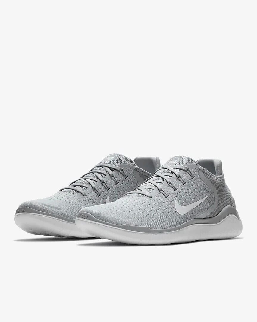 Nike Free Run 2018 942836003 Men's Wolf Grey/White Running Shoes Size