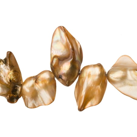 Gold Freshwater Cultured Pearls Natural Teardrop, D+ Graded, 17x5x12mm (Approx.), 15.5Inch