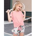 thumbnail image 5 of Arshiner Girls Clothing Sets Twist Front Top and Shorts 2 Piece Outfits Activewear Tracksuit, 5 of 8