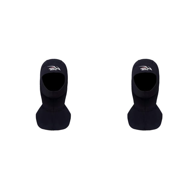 Sonducket Keep Diving DH-321 gorra de buceo a prueba de frío capucha de Color sólido hombres mujeres cubierta de cabeza Snorkel natación Línea negro L 2piezas