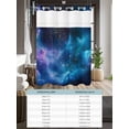 thumbnail image 6 of No Hook Cloth Fabric Shower Curtain with Snap in Liner, Starry Sky Waterproof Shower Curtains Set with See Through Top Window, Modern Rustic Blue Purple Ombre Star Night Bath Curtains Shower 66"x72", 6 of 6