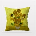thumbnail image 4 of 3S Brother'S World Classic Art Masterpiece Series Set Of 4 Hidden Zipper Cushion Covers Vincent Van Gogh Self Sunflowers - 12" to 30" Sizes Art Home Décor Printed On Both Sides Each Size (30"Wx30"L), 4 of 6