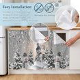 thumbnail image 5 of Grey Christmas Cabinet Curtain 32"Wx55"L, Dustproof Pantry Door Curtain with Self Adhesive Tape, Snowman Winter Snowflake Xmas Tree Tall Storage Cover Privacy Drape for Bathroom Kitchen Laundry Room, 5 of 9