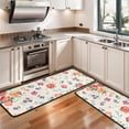 thumbnail image 3 of Kitchen Rugs Sets Of 2,Pioneer Flower Floral Print Pattern Anti Fatigue Kitchen Mat Rugs Non Slip Washable,Decorative Kitchen Floor Mats for Kitchen,Sink,Laundry,17"x47"+17"x47", 3 of 5