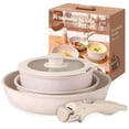thumbnail image 1 of BEE VIBES Sartenes de Ceramica Y Olla Con Mango Removible, Sartenes Antiadherentes, Bateria De Cocina Vajilla Con Tecnología De Granito Gris Libre De PFOA Apto Para Lavaplatos Y Horno, 1 of 6