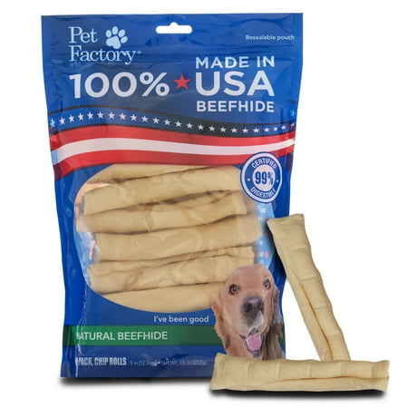 UPC: 0094983781087 | Pet Factory Beefhide Chip Rolls Natural Flavor 5   18 Count