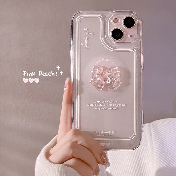Cute 3D Crystal Bow Love Heart Case For iPhone 14 13 12 Mini 11 Pro Max X XS XR 7 8 Plus SE 2022 Clear Soft Shockproof Cover xuanjing unisex