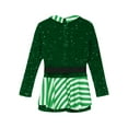 thumbnail image 6 of Ocealan Kids Girls Sequins Candy Cane Stripes Christmas Outfits Long Sleeve One Piece Bodysuit Green 8, 6 of 7