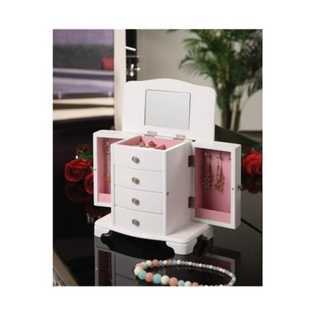 Nathan Direct JB1050BOX-W Snow 2 Door Jewelry Box