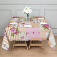 thumbnail image 3 of Pioneer Flower Floral Print Pattern Square Tablecloth,Waterproof Square Table Cover,Wipeable Spillproof Washable Table Cover for Home Kitchen Party Decor 42"X42"(107x107cm), 3 of 6