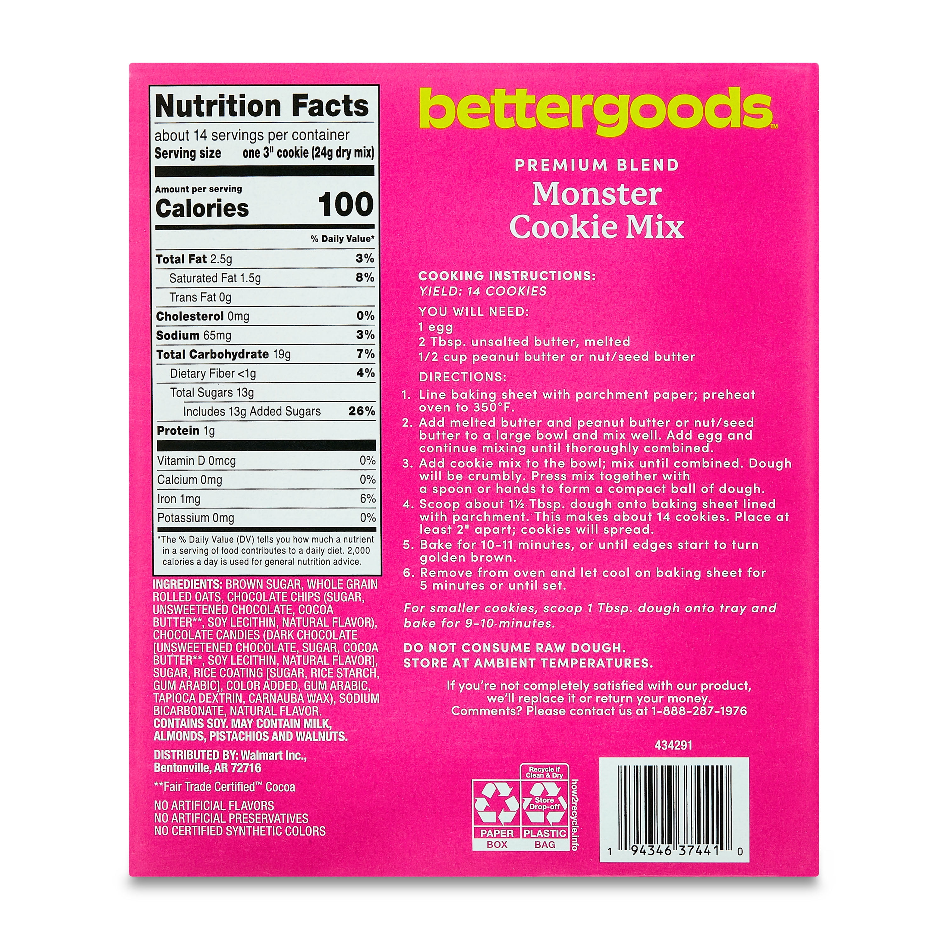 bettergoods Premium Blend Monster Cookie Mix, 11.7 oz