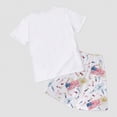 thumbnail image 7 of HCNTES Infant Newborn Girls Boys Independence Day Clothes Summer Outfits Baby Pullover Short Sleeve Shirt and Comfortable Pants Set Kids Loungewear Outfits Set(L04-White,4-5 Years), 7 of 7