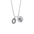 thumbnail image 2 of Delight Jewelry Black Nickeltone Crystal Initial - O - Beaded Border - Silvertone Script Initial Disc - G - Charm Necklace, 20"+3", 2 of 4