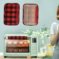 thumbnail image 3 of Juego de 4 guantes a cuadros rojos y negros para el frigorífico del hogar, guantes para horno microondas, decoración navideña, 3 of 8