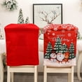 thumbnail image 3 of Injueey Funda navideña para silla de comedor a prueba de polvo, muebles de Papá Noel, decoración antimacassar, funda para fiesta, banquete, Kits de decoración para fiestas Tres muñecas, 3 of 6