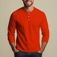 thumbnail image 5 of Lumtrix Mens Long Sleeve Henley Shirts Stretch Casual 3 Button Tee Baisc Plain Slim Fit Henley Lightweight Shirts Vermilion S, 5 of 8