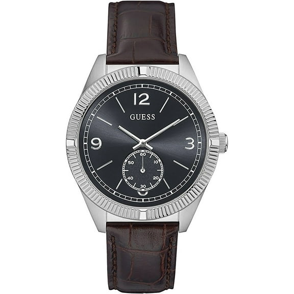 W0873G1,Men's Dress,Stainless Steel Case,Lether strap,Silver Tone,Dark Dial,WR