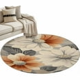 thumbnail image 6 of Burnt Orange Grey Round Rug 3ft Washable Circle Entryway Rugs Non Slip Vintage Spring Floral Botanical Area Rug Indoor Floor Carpet for Bedroom Kitchen Living Room Home Office Dining Room Nursery, 6 of 8