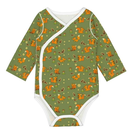 

Coaee Squirrel And Nuts for Soft Cotton Baby Long-Sleeve Bodysuit Girls Boys Bodysuit Romper