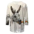 thumbnail image 5 of QUNYINEY Crew Neck T Shirts for Women Donkey Yellow Casual 3/4 Sleeve Tops Loose Drop Shoulder T-Shirts, 5 of 5