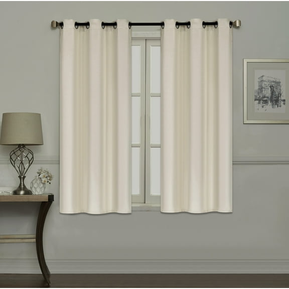 Mallen Home Thermal Insulated Blackout Curtains with Grommets - Ivory - 38"W x 63"L - (Set of 2 Panels)