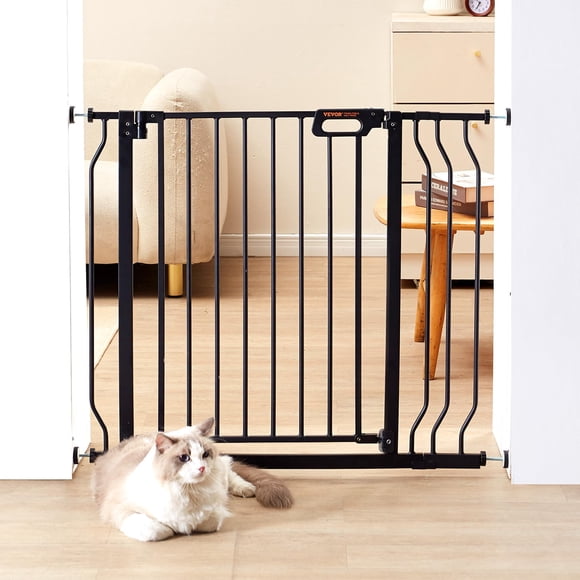 Baby Gate VEVOR ajustable de 75 a 94 cm de ancho y 76 cm de alto, color negro