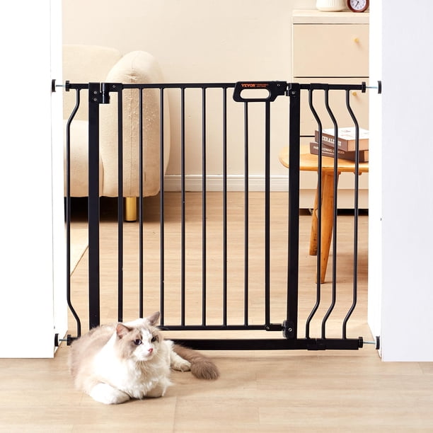 Baby Gate VEVOR ajustable de 75 a 94 cm de ancho y 76 cm de alto, color negro