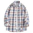 thumbnail image 2 of Yaoyar Mens Button Up Shirts Long Sleeve Casual Button Down Turn-down Collar Cotton Vintage Soft Plaid with Pocket, 2 of 5