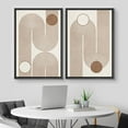 thumbnail image 3 of IDEA4WALL Framed Canvas Print Wall Art Set of 2 Geometric Mid-Century Circle Line Polygons Abstract Modern Art Decorative Boho Contemporary Artwork for Bedroom, Office - 24"x36"x2 Panels Black, 3 of 5
