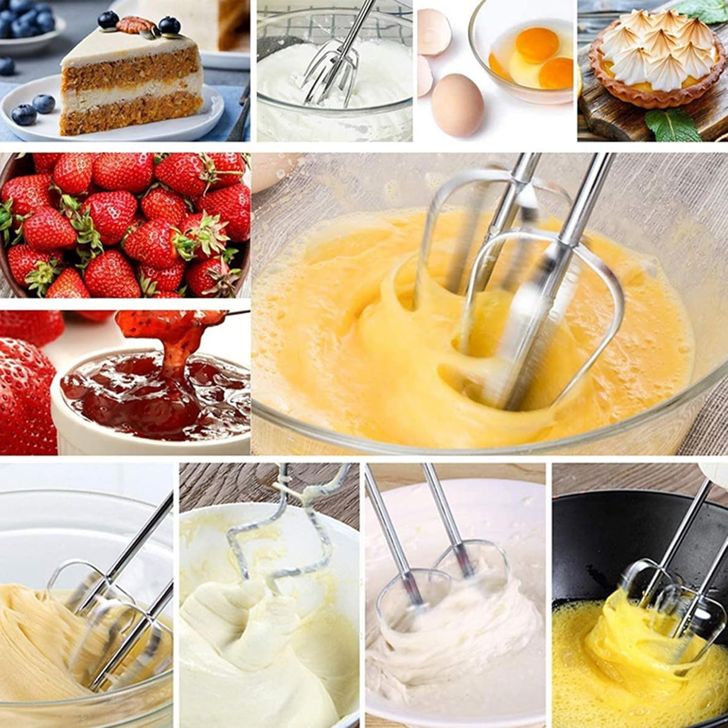 Hand Mixer Electric Handheld: Electric Mixer 7-Speed Adjustment,Electric Hand Mixer with 2 Dough Mixers and 2 Stirring Rods,Mixer Electric Handheld for Mixing Dough,Cream and Making Mashed Potatoes