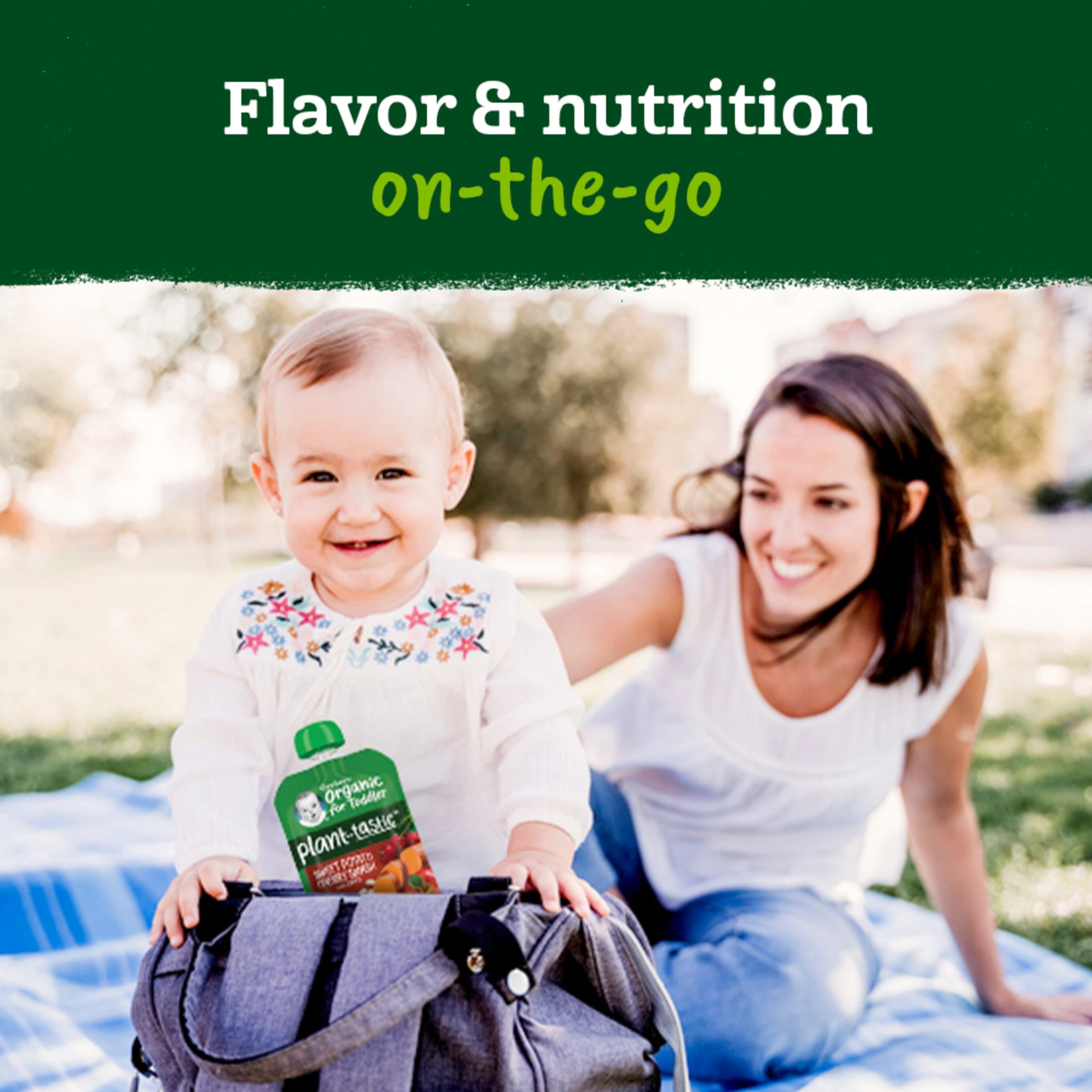 Gerber Organic Plant-tastic Toddler Food Variety Pack, 3.5 oz Pouches (9 Pack)