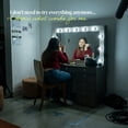 thumbnail image 4 of Ember Interiors Modern Greige Makeup Vanity Desk with Lights, USB-C, Glass Top, 7 Drawers, 4 of 12