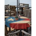 thumbnail image 2 of Outdoor Tablecloth with Umbrella Hole Zipper Puerto Rico Flag Round Tablecloth 54" Waterproof Outside Table Cloth Red Blue Vintage Patio Table Cover Tablecloths for Picnic Party, 2 of 8