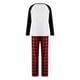 thumbnail image 5 of Conjunto de pijamas navideños familiares a juego con estampado de dibujos animados, camisetas de manga larga con pantalones a cuadros, ropa de dormir para el hogar para adultos, niños y bebés, 5 of 5