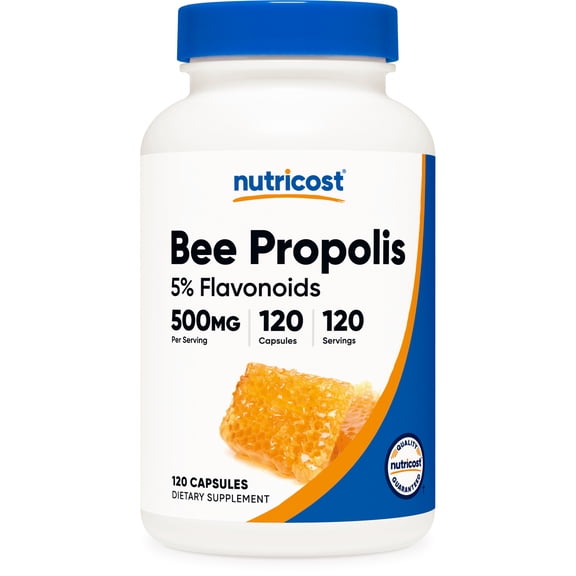 Nutricost Bee Propolis Supplement w/ 5% Flavonoids (500mg / 120 Capsules)