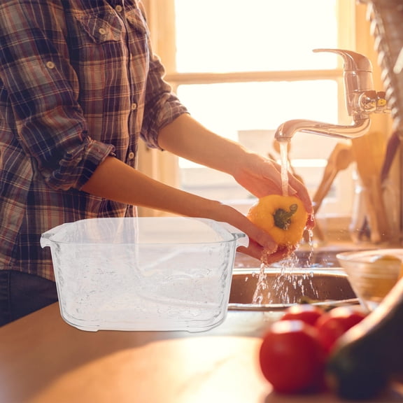Baluue Sturdy Transparent Pet Fruit and Vegetable Washing Basket for Kitchen