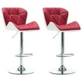 thumbnail image 2 of vidaXL Bar Stools 2 pcs Wine Red Faux Leather, 2 of 3