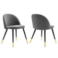 thumbnail image 2 of Modway Cordial Performance Velvet Dining Chairs - Set of 2 in Gray, 2 of 9